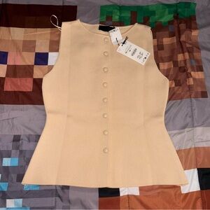 zara button knit vest